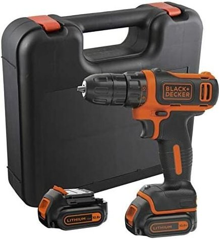 Black+Decker BDCDD12KB-QW - Bohrschrauber 10,8 V, 26 Nm, mit 2 x 1,5 Ah Lithium-Akkus und Transportkoffer