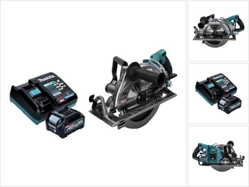 Makita RS 002 GD1 Akku Handkreissäge 40 V max. 260 mm Brushless + 1x Akku 2,5 Ah + Ladegerät