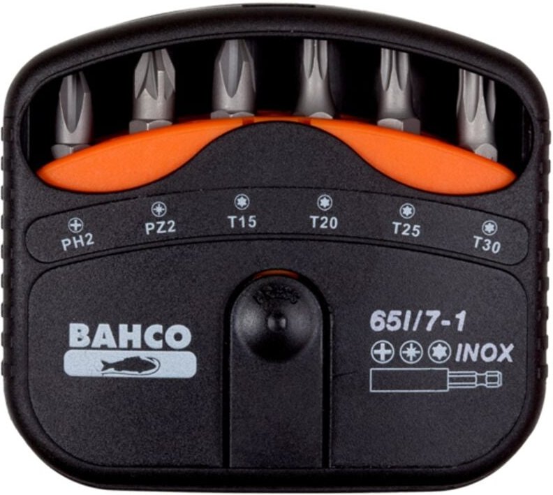 65I/7-1 Bit-Set 7teilig Kreuzschlitz Phillips, Kreuzschlitz Pozidriv, Außen-Sechsrund (tx) - Bahco