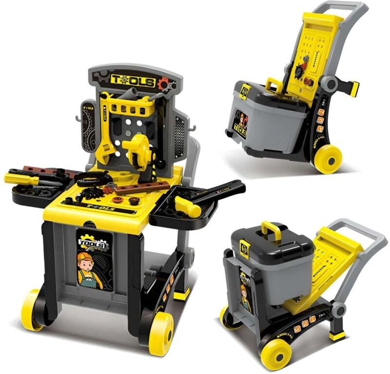 Diy werkstatt fur kinder 3in1 mit werkzeug faltbar