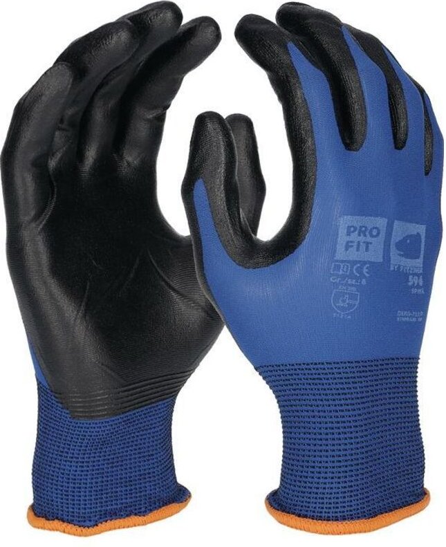 Pro fit 596-9 Handschuhe spike Größe 9 blau / schwarz en 388, en 407 PSA-Kategor