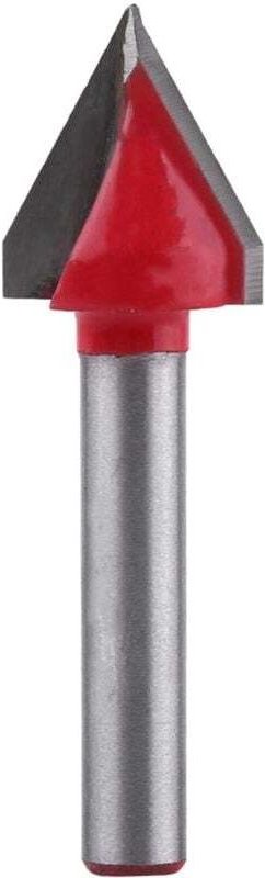 Ulisem Fräser mit 6 mm Schaft, V-Nut, 16 mm Durchmesser, V-Schaft-Fräser, CNC-Holzschneidwerkzeug, 60°-Schneidwerkzeug