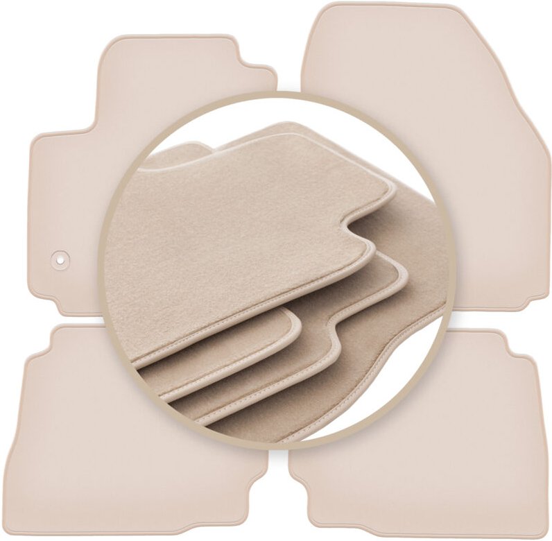PREMIUM beige Matten für: Ford Mondeo MK4 Liftback, Limousine, Kombi 2012–2014