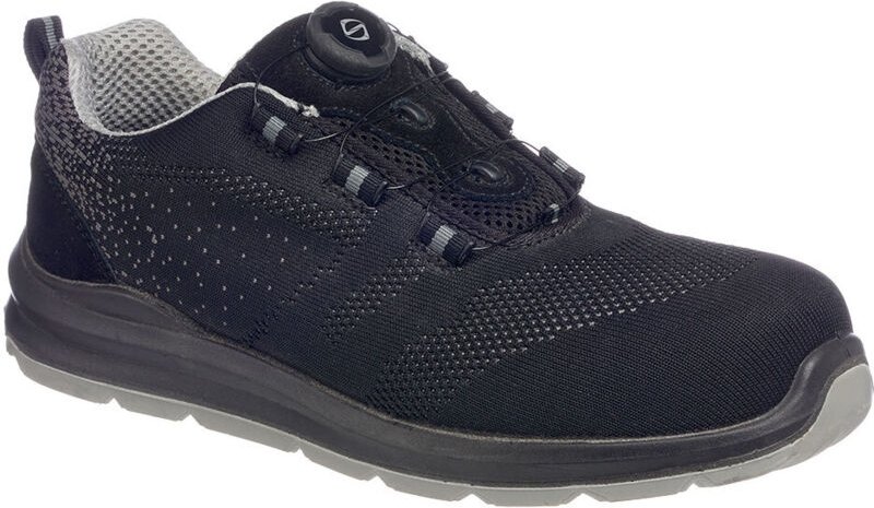 Sicherheitsschuhe Low Wire Lace Safety Trainer Knit S1P Schwarz/Grau 46