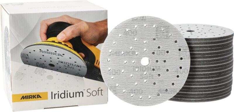 Iridium Soft Schleifscheiben ø 150 mm / Korn P400 / Klett Multifit / 20 Stück / schaumbasiertes Schleifmittel für präzis...