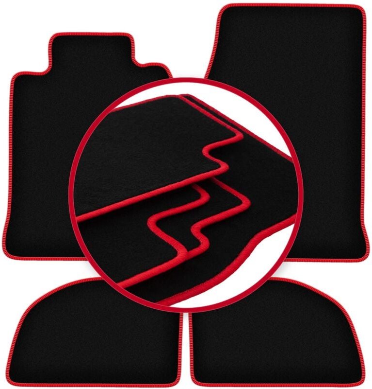 CARLUX-RED Autofußmatten für: Porsche 924 Coupé (1976-1988)
