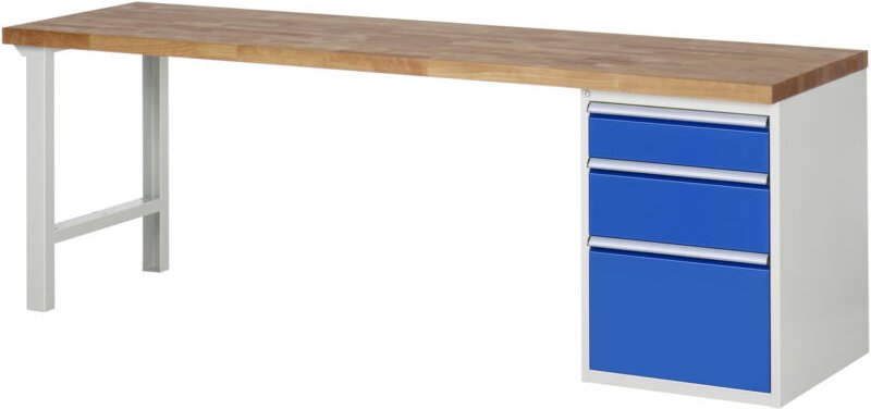 Werkbank 7508A1, B2500xT700xH890mm, 3x Schublade-TA - RAU