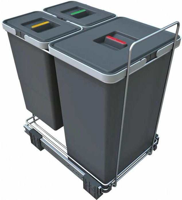 So-tech - Abfallsammler Ecofil 24+8+8L mit Deckel Abfallsystem für Korpusbreite ab 40 cm