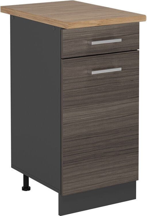 Vicco - Küchenunterschrank R-Line, Edelgrau, 40 cm , ap Eiche