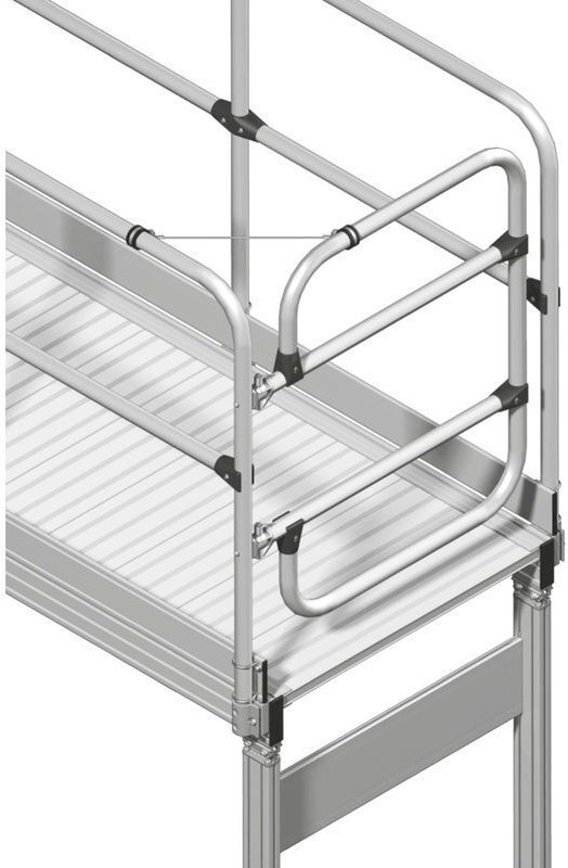 Zarges Schwenktüre selbstschließend für Wartungstreppen und Arbeitsbühnen mit 600mm Stufenbreite