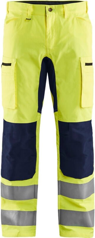 Hochsichtbarer Stretch-Arbeitshosen Handwerkskunst 1585 – Neon Gelb / Marine 2XL – FR(52) – SE(C58) – Kurz