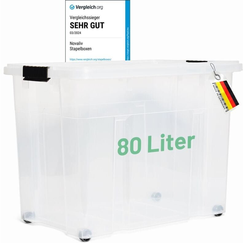 Aufbewahrungsbox 1x Aufbewahrungsbox, 1x Deckel, 4x Rollen - Novaliv