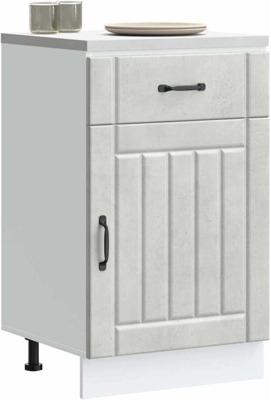 Küchen-Unterschrank Lucca Betongrau Holzwerkstoff - Vidaxl