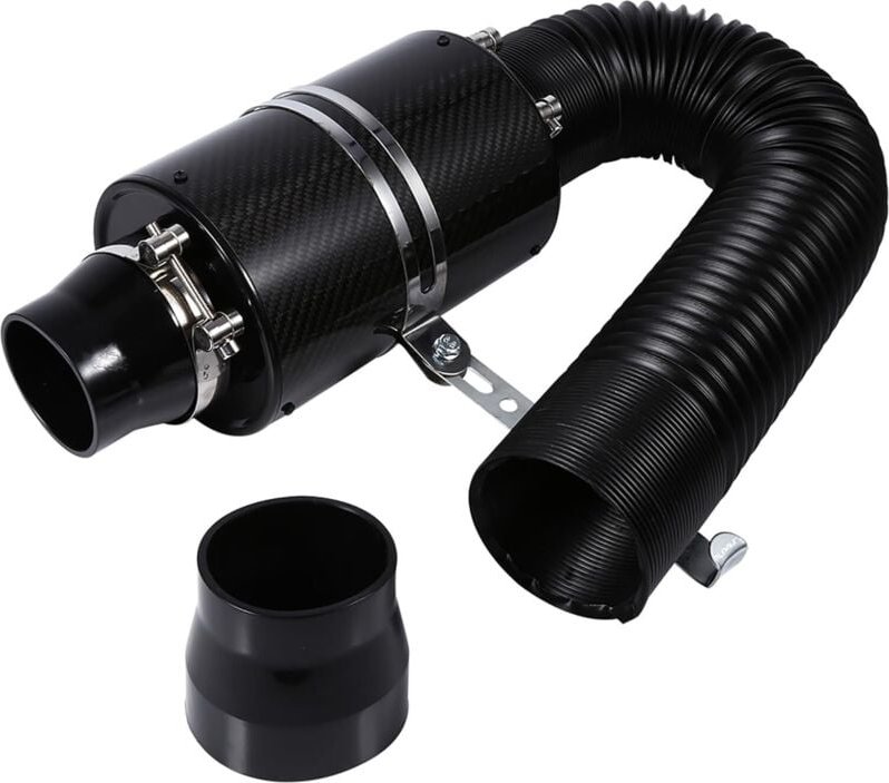 Luftfilter-Ansaugkit, Universal-Auto-Kit 3-Zoll-Kohlefaser-Kaltluftfilter-Zufuhr-Einlassrohr-Schlauch-Kit