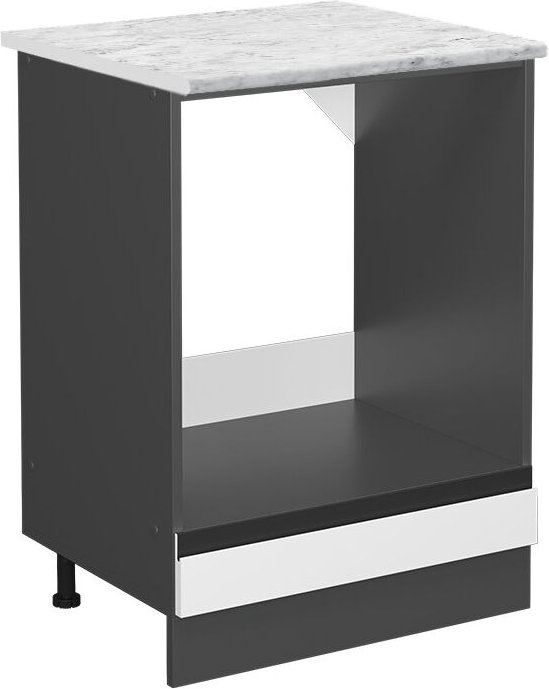 Herdumbauschrank R-Line, Weiß, 60 cm ap Marmor Vicco