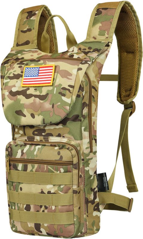 Mophorn Trinkrucksack, 3 l TPU-Wasserblase, taktischer Molle-Wanderrucksack mit Stauraum für Männer und Frauen, Hydro-Ta...