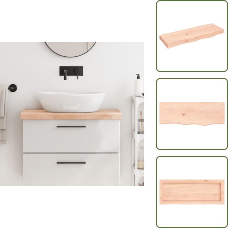 Waschtischplatte 80x30x(2-6) cm Massivholz Unbehandelt - Waschtischplatte - Eiche - Holzarbeitsplatte - Badrenovierung -...