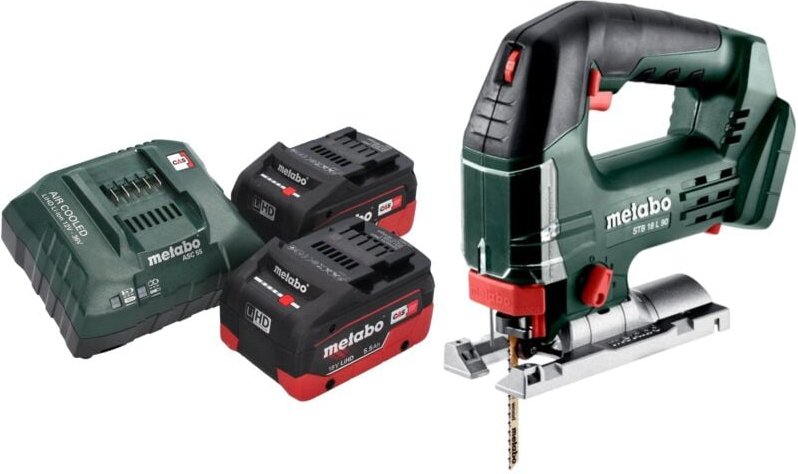 Metabo STB 18 L 90 Akku Stichsäge 18 V 90 mm + 2x LiHD Akku 5,5 Ah + Ladegerät
