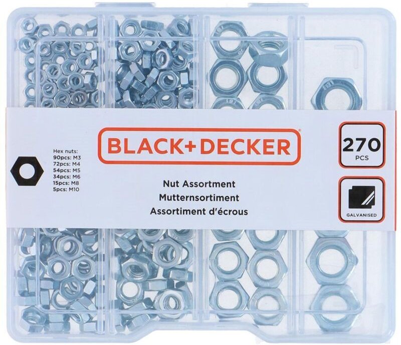 Nuss-Sortiment 270-teilig Black+Decker