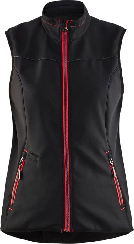 Arbeitsschutzweste ohne Ärmel Softshell Damen 3851 Schwarz/Rot L
