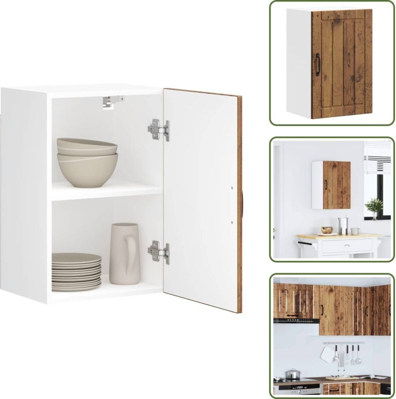 The Living Store - vidaXL Küchen-Hängeschrank Lucca Altholz-Optik Holzwerkstoff