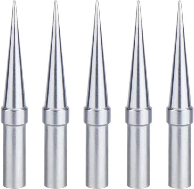 KZQ - Lötspitze, 5 Stück 0,4 mm Lötkolben-Ersatzspitzen, vernickelte Kupfer-Lötspitzen, kompatibel mit Weller WESD51, WE...