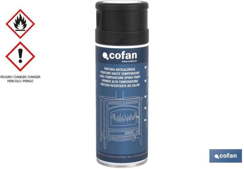 Schwarze hitzebeständige Farbe 600º C (400 ml) Spray COFAN 15001017