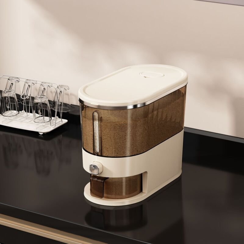 Küchen-Vorratsbehälter, staubdichter und feuchtigkeitsbeständiger Druckreisbehälter - 10 l, 34 x 25 x 18 cm