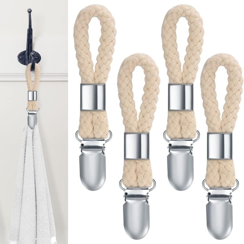 Thumbnail - 4 Stück Handtuchclip, Geschirrtuchhalter, Geschirrtuchhaken, Handtuchhalter Badezimmer - Ymyny