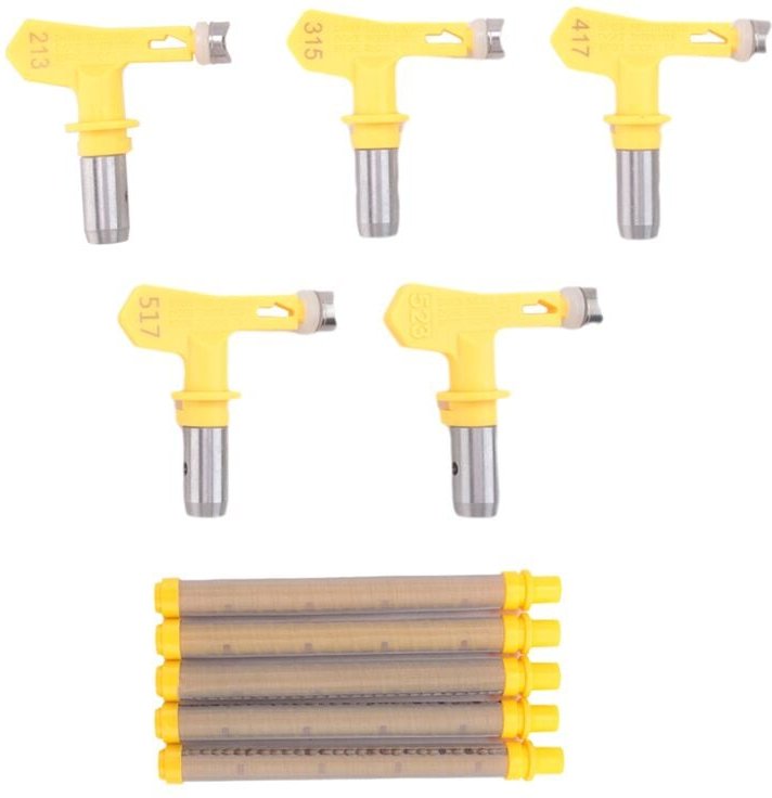 5 StüCk Reversible Luftlos Farbe Spritzen DüSen Spitzen und Filter Ersetzen (213,315,417,517,523)