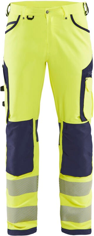 Arbeitshose mit Stretch und hoher Sichtbarkeit 4D 1197 – Marine/Gelb 2XL – FR(52) – SE(C58) – Normen