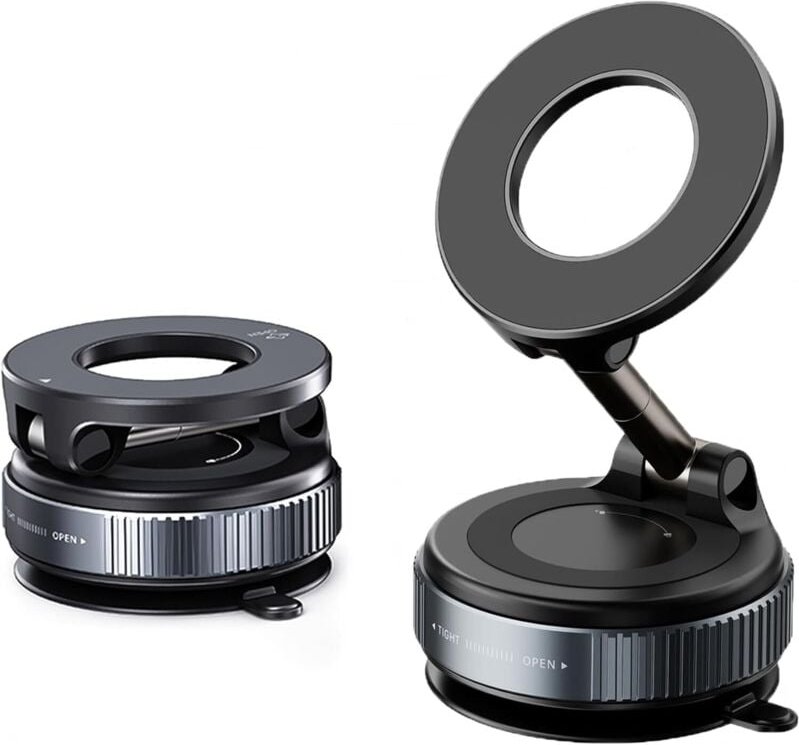 CCYKXA Autotelefonhalter mit Saugnapf und zweiachsiger Einstellung, faltbare und um 360 ° drehbare magnetische Autohalte...