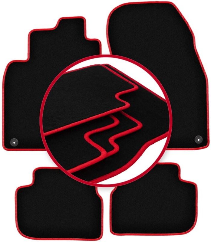 CARLUX-RED Autofußmatten für: Saab 9-3 II Cabrio (2002-2014)