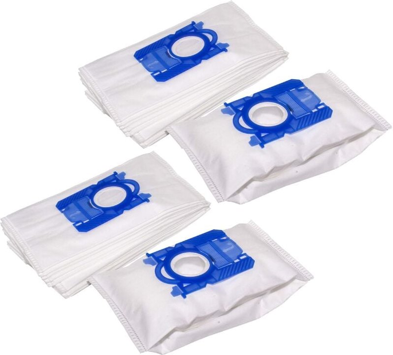20x Staubsaugerbeutel kompatibel mit aeg aesg 300 ErgoSpace Öko Staubsauger - Mikrovlies, 28cm x 17,5cm, Blau, Weiß - Vh...