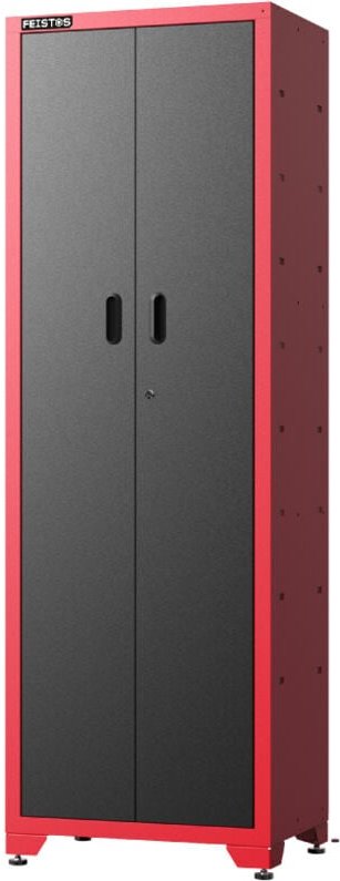 Hochschrank 'Juno Solo', schwarz/rot, 66 x 46 x 198 cm - Feistos