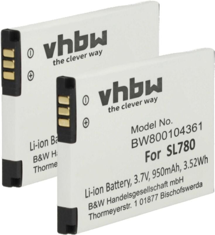 Thumbnail - Vhbw - 2x Akku kompatibel mit Unify OpenStage SL6, SL400, SL450 schnurlos Festnetz Telefon (950 mAh, 3,7 v, Li-Ion)