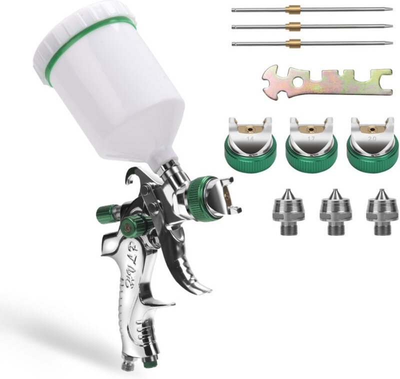 Tolletour - hvlp Lackierpistole Die schwerkraftkanone 600ml Profi Spritzpistole 100 ml/min 0.35Mpa 2 Stück