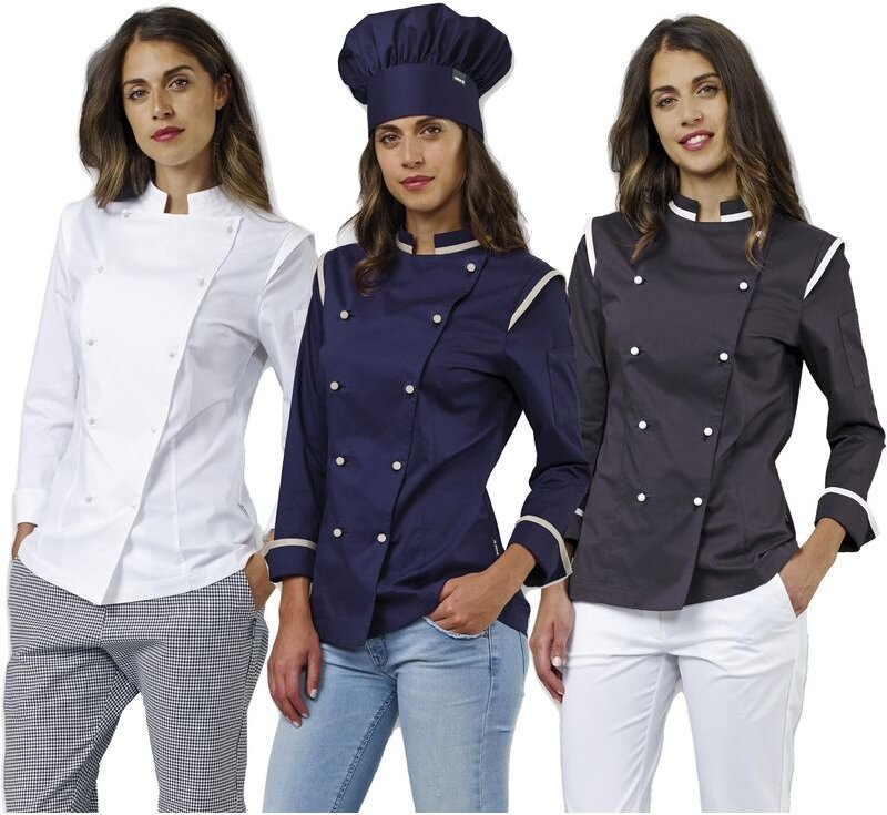 Dalila Slim Fit Kochjacke - l - Weiß - Siggi