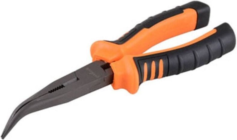 Trade Shop Traesio - Trade Shop - pinza a becco lungo curvo 7' pinze becchi lunghi curvi zigrinati 19 cm -