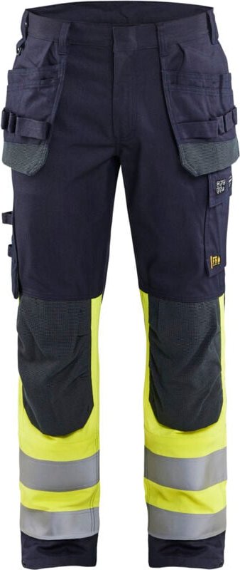Multinorm Arbeitshose inhärent 1489 – Marine/Neongelb XL – FR(50) – SE(C56) – Normen