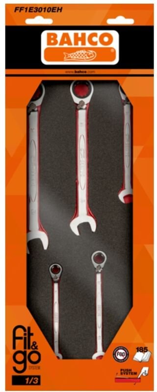 Bahco Fit&Go 1/3 Schaumstoffeinlage Ring-Maulschlüssel - 11-tlg.
