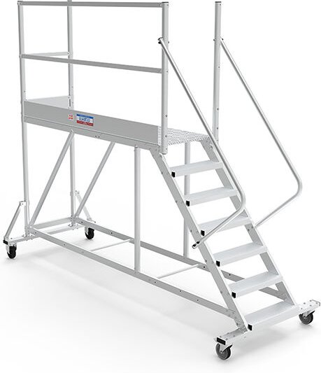 Mobile Plattform mit Geländer links und hinten - Maximale Arbeitshöhe 3.80m - PTF209G-RS