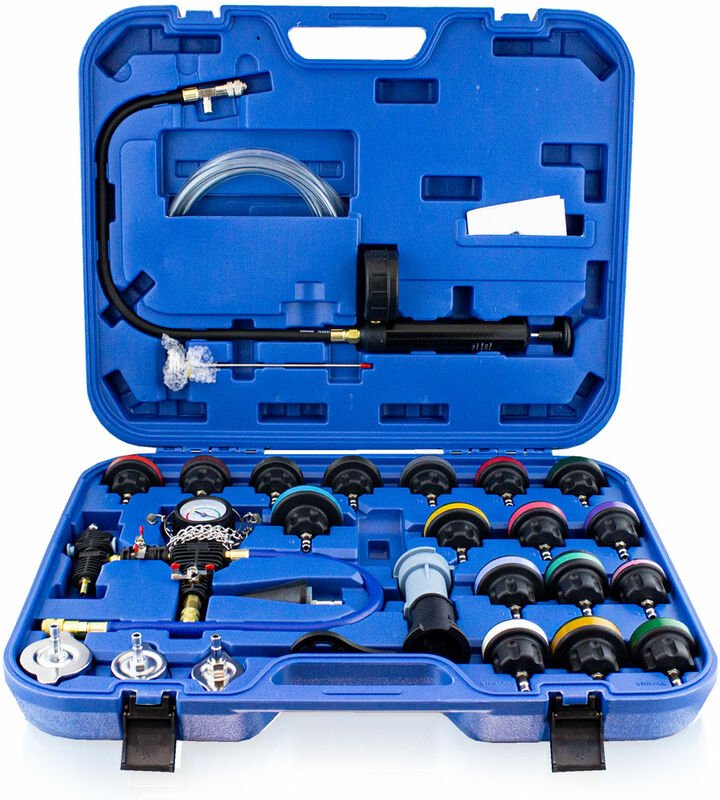 Bituxx - 28 tlg. kfz Kühlsystem Abdrückgerät Leckprüfgerät Druckprüfung Abdrücken Tester Kühler Werkzeug 28 teilig Messb...