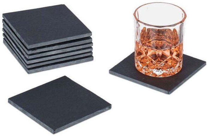 Set mit 8 untersetzern aus schiefer 88