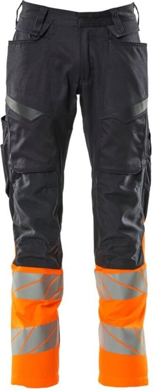Accelerate Safe Hose mit Knietaschen 19679-236-01014 Gr. 90C60 schwarzblau/hi-vis orange - Mascot