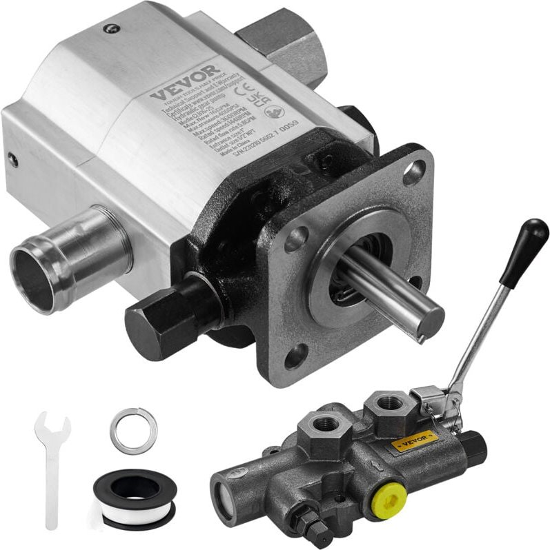 Thumbnail - Vevor Hydraulischer Holzspalter-Pumpensatz, 16 gpm, 2-stufige 4000 psi Aluminium-Hydraulik-Zahnradpumpe, mit Ventil 1' E...