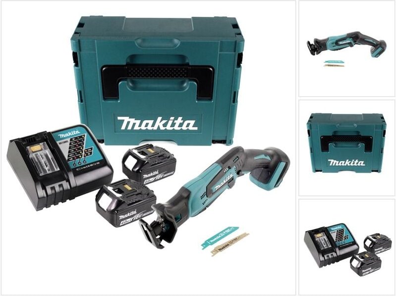 Djr 183 rmj Akku Reciprosäge 18V + 2x Akku 4,0Ah + Ladegerät + Makpac - Makita