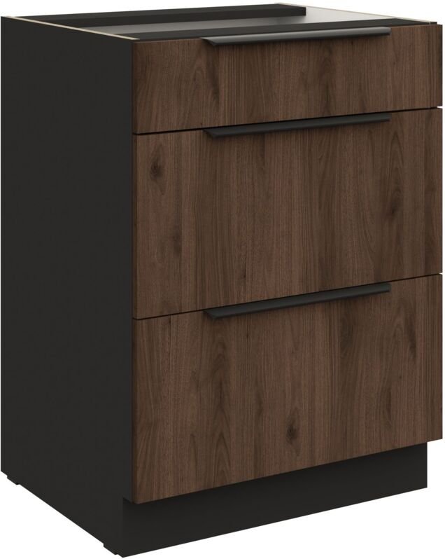 Küchen Preisbombe - Küchen Unterschrank 60 cm Küche monza Okapi Nußbaum Soft-Close Küchenzeile