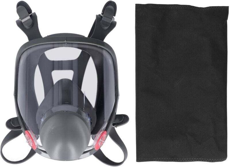 Decdeal Wiederverwendbare Vollgesichts-Atemschutzmaske, angenehm zu tragen, Silikonschutz für die Holzbearbeitung