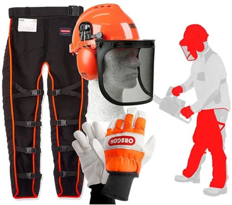 Thumbnail - 574742A Kettensägen-Sicherheitsset Helm Visier Handschuhe Beinschützer - Oregon